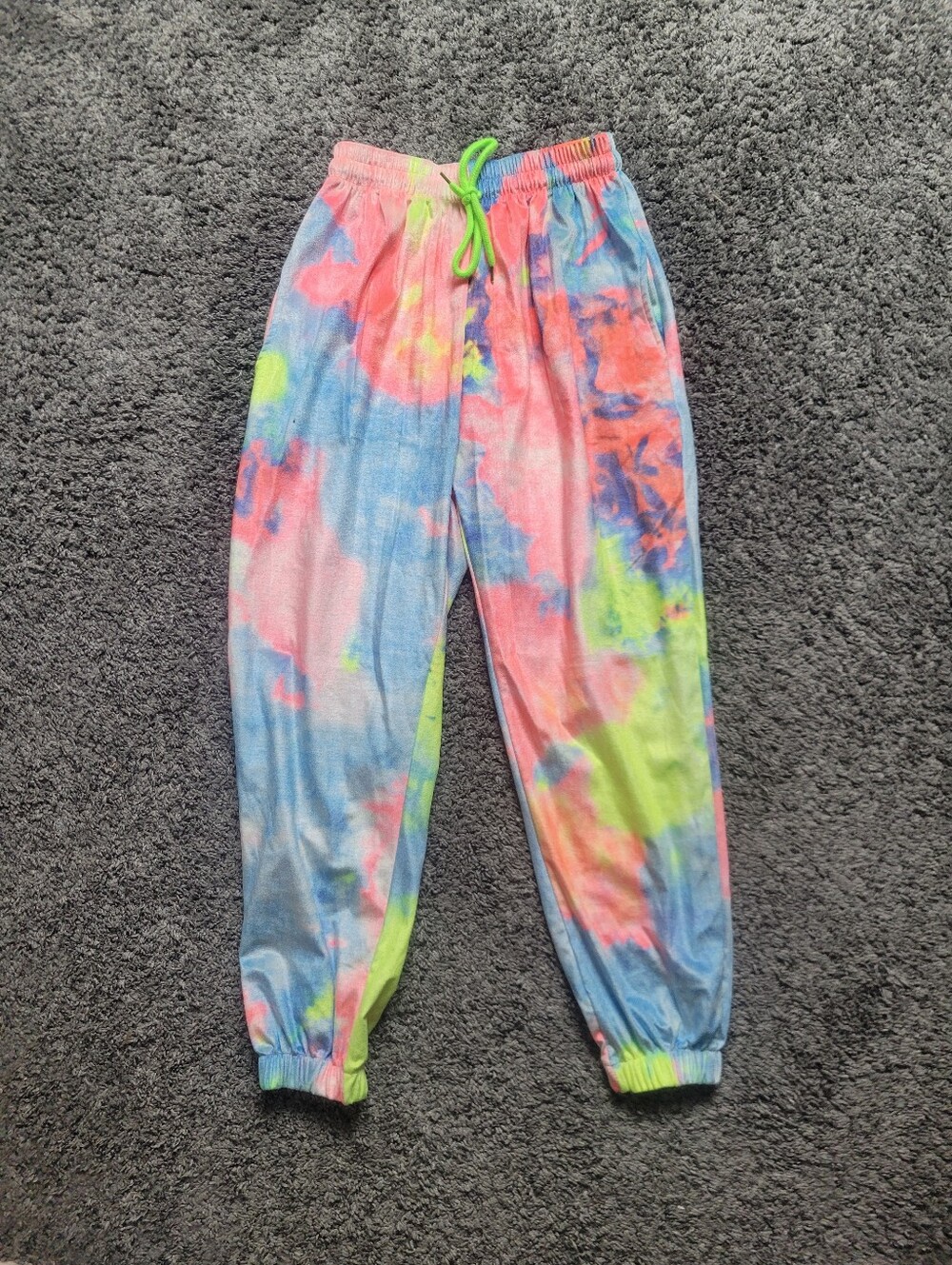 Kids Tie-Dye Jogger Pants Multicolor Size 140= 9-10 Years Old Velvet Feel *NWOT*